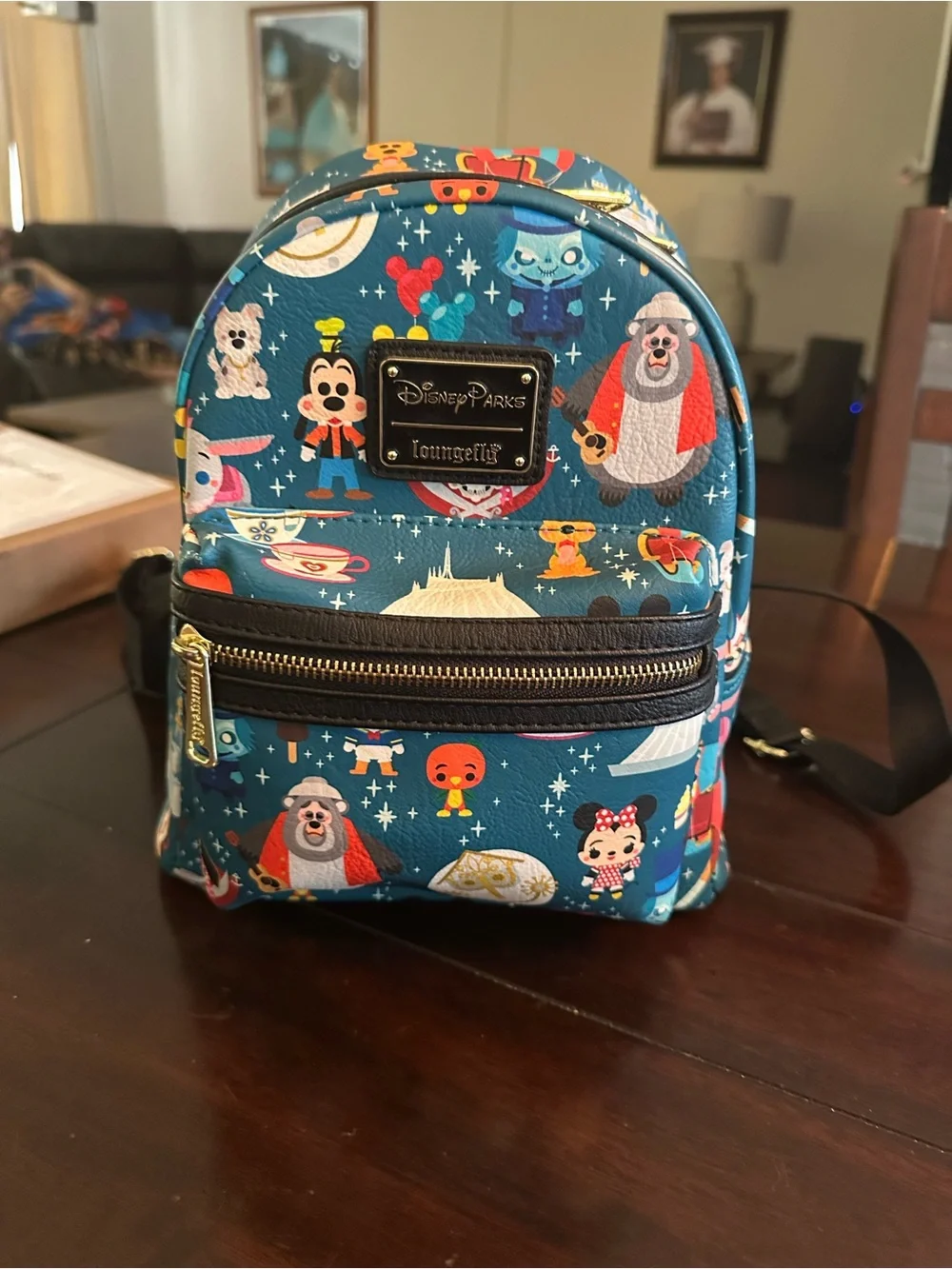 Loungefly Kids Mini Backpack in Teal with Multicolor Character Print
